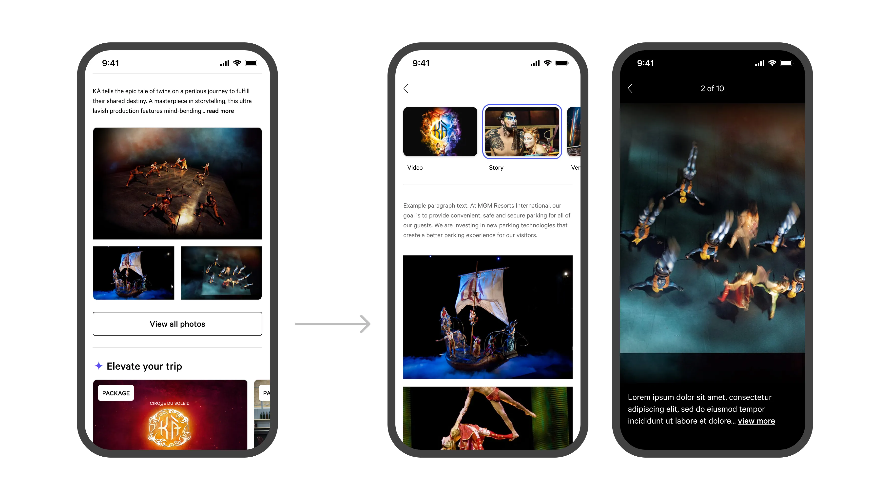The media gallery modal that appears when interacting with the photo-collage module