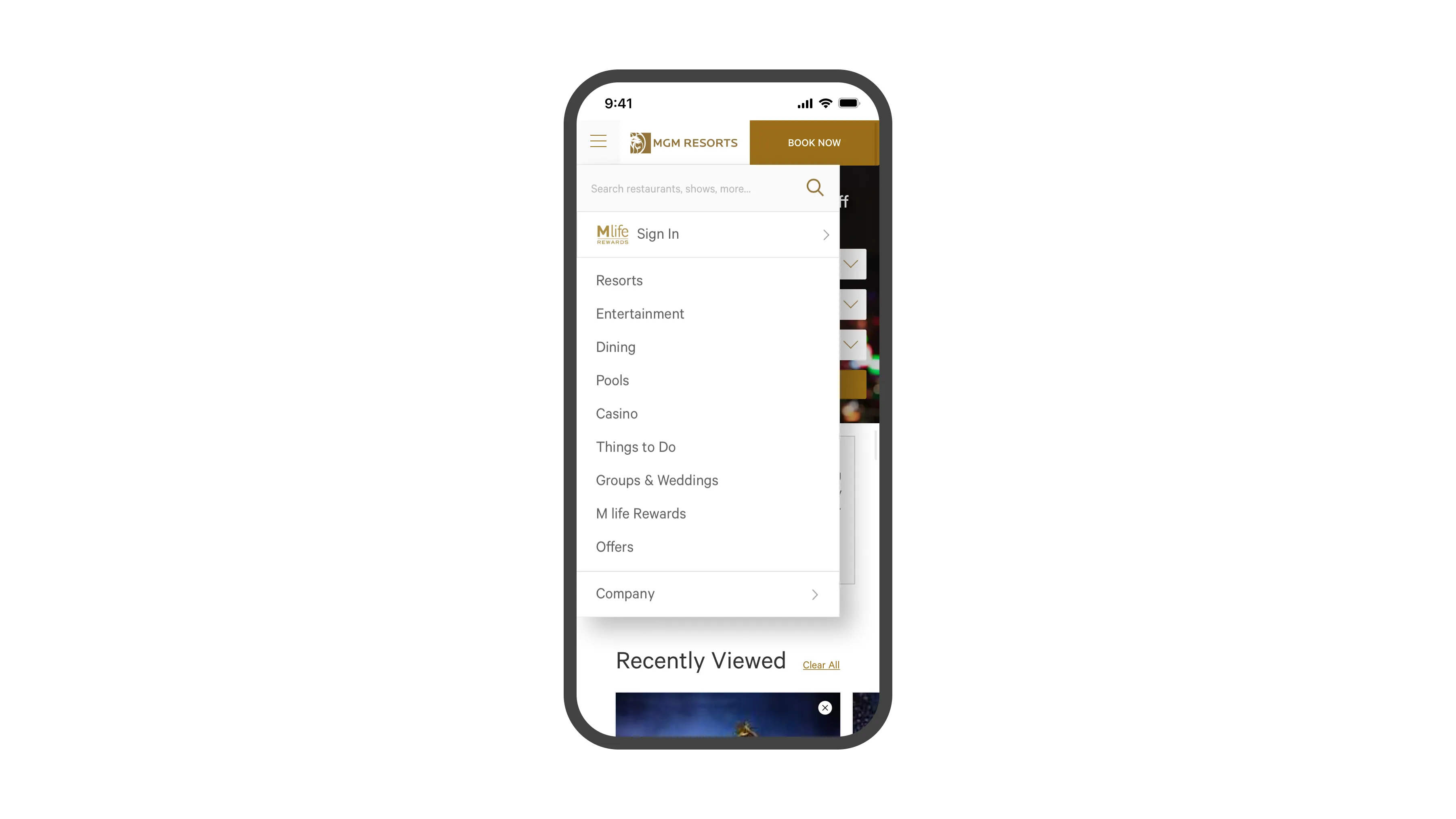 Old categories buried in a hamburger nav, requiring multiple steps to navigate to a category page