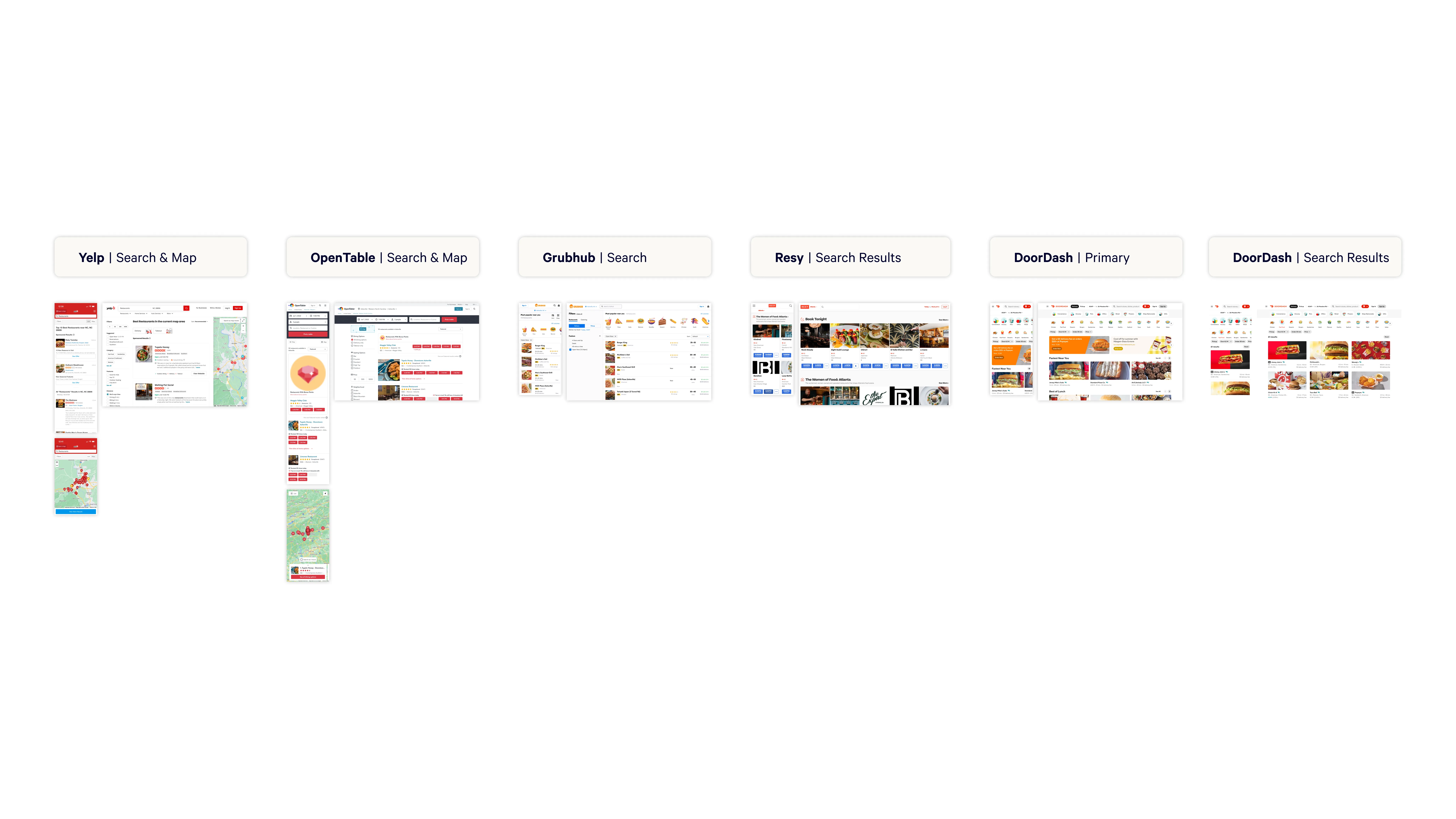 Inspiration gathered from other food-related category pages across a variety of brands