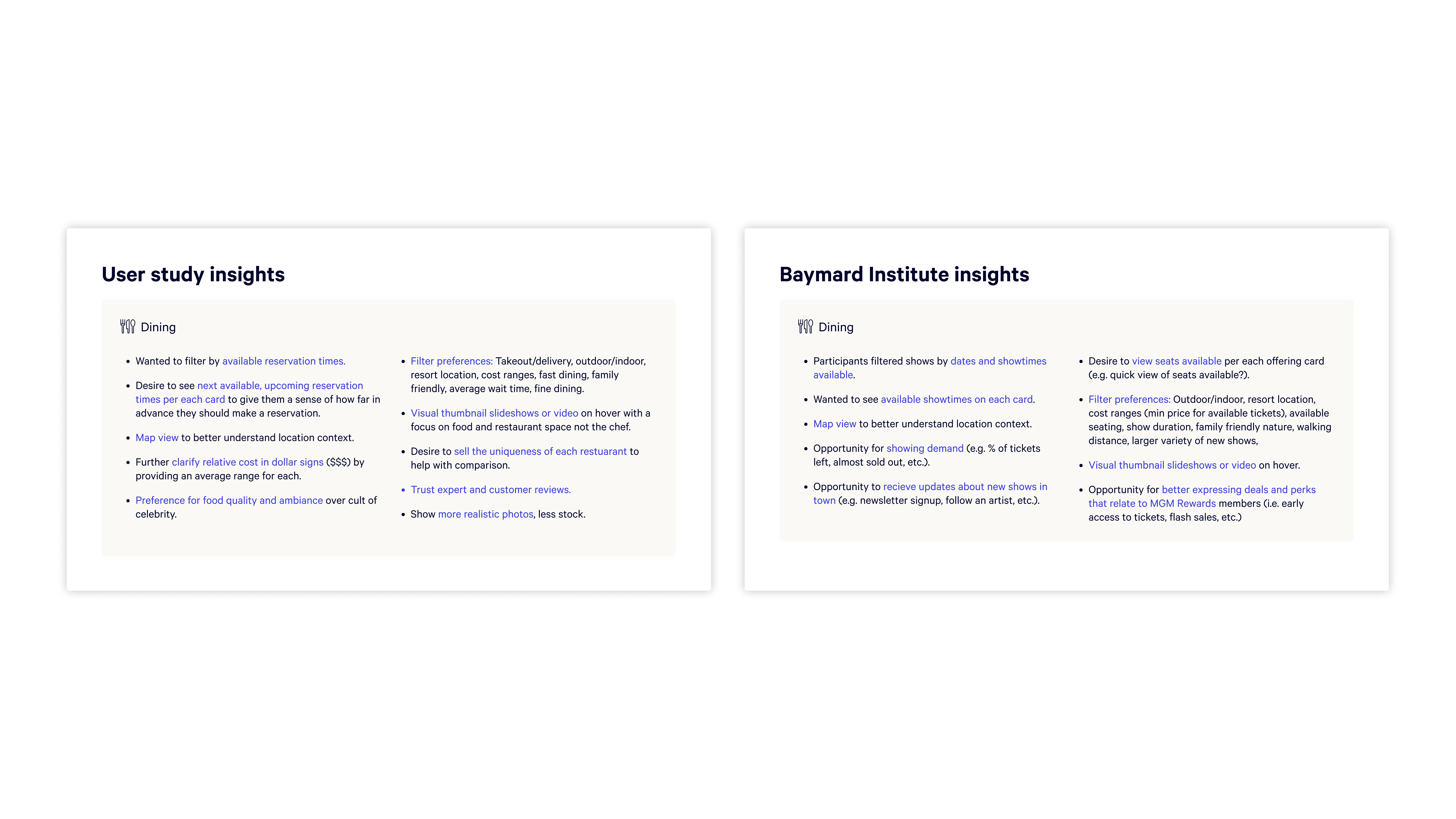 Synthesized user study insights and research findings from the Baymard Institute