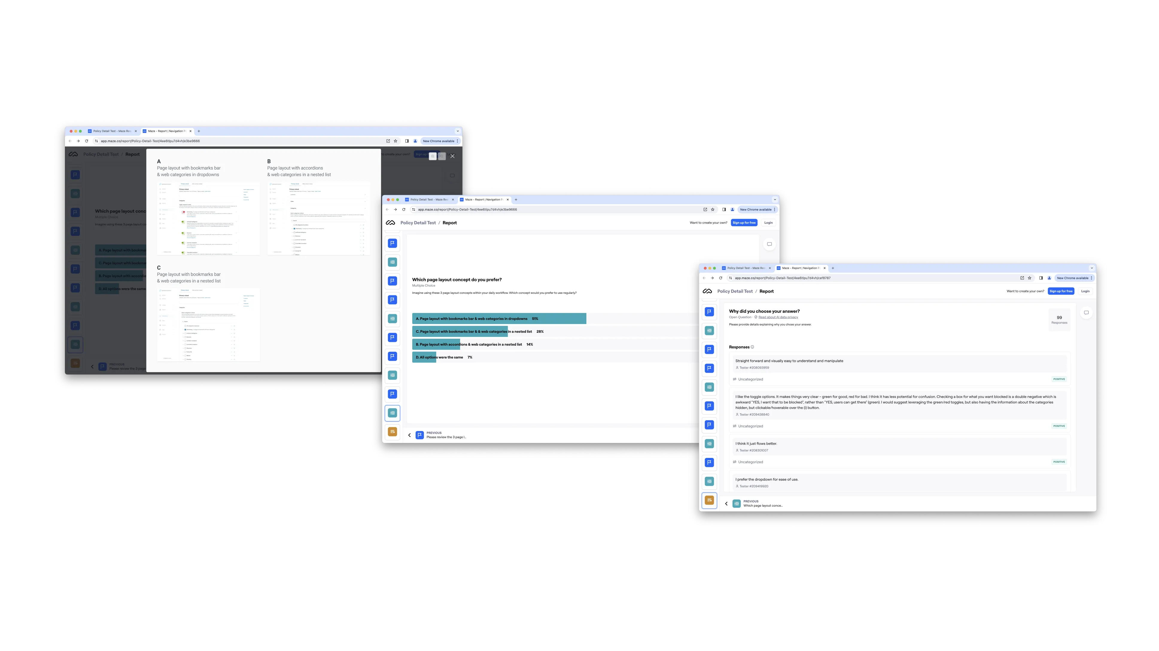 Maze usability testing around the new IA and updated categories module