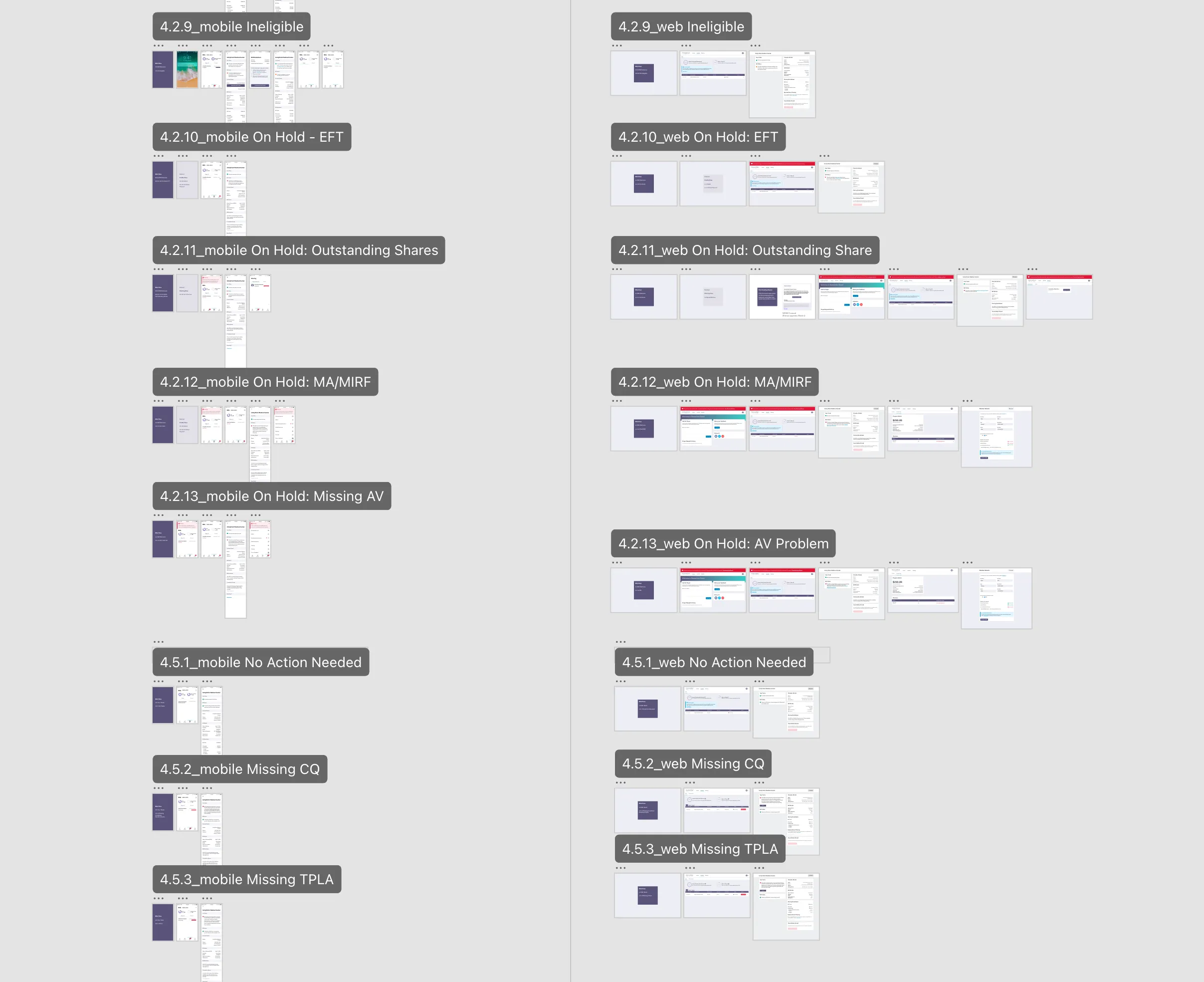 Adobe XD Cloud file structure for bill management screens
