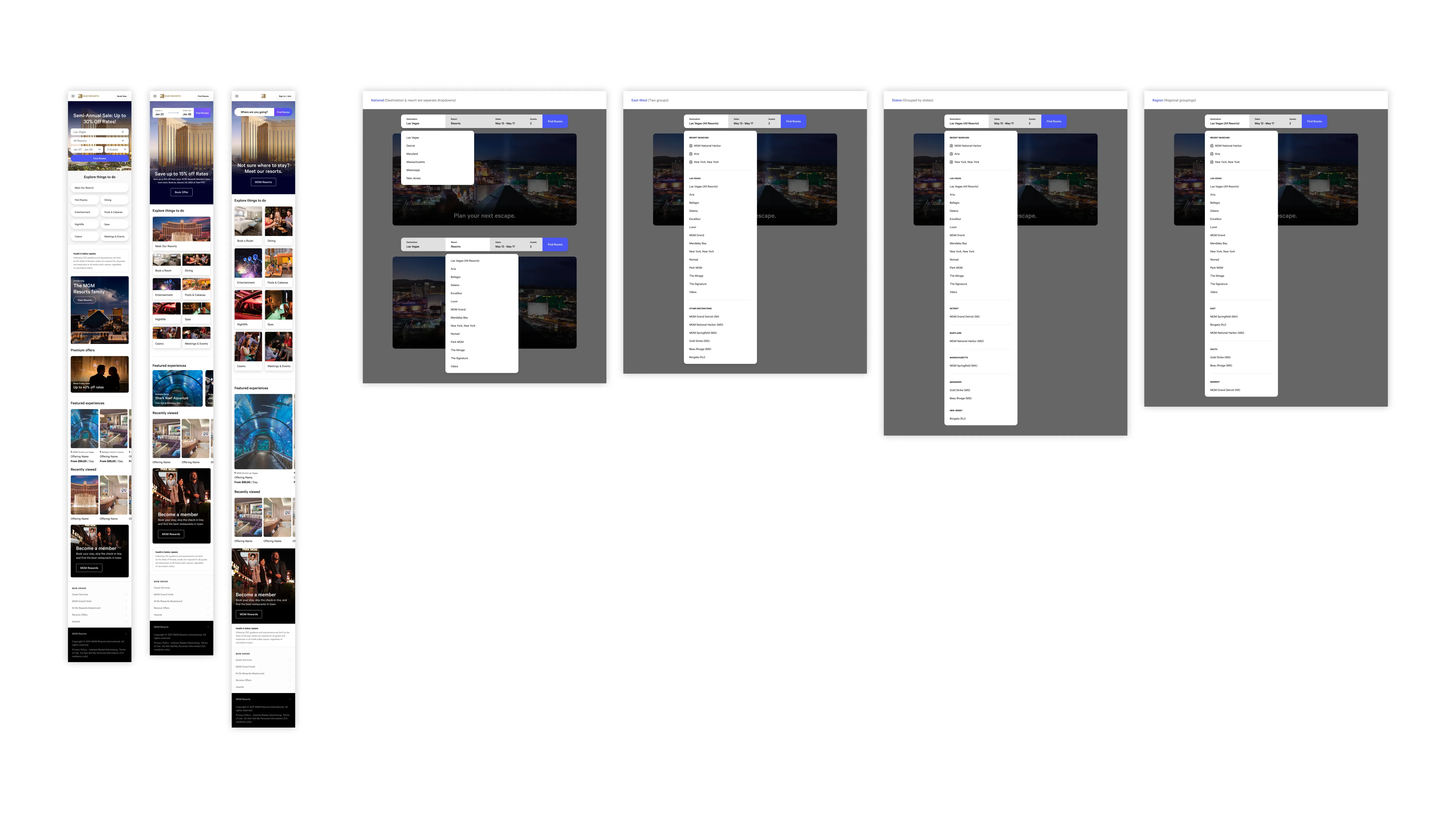 Higher fidelity mockups reflecting the refined concepts tested in a "Next Click" study