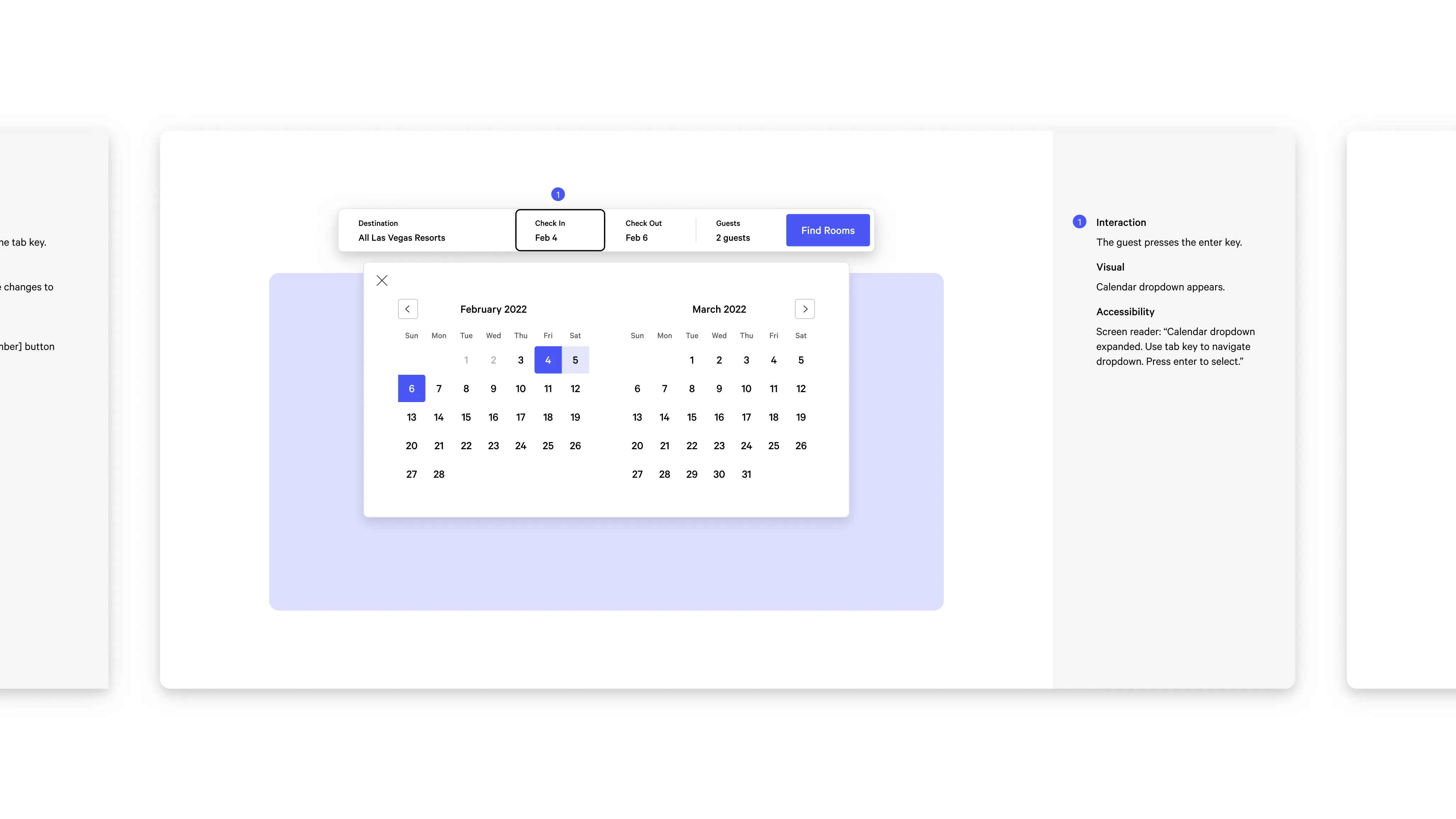 Zoomed in view of accessibility documentation created in collaboration with an accessibility consultant