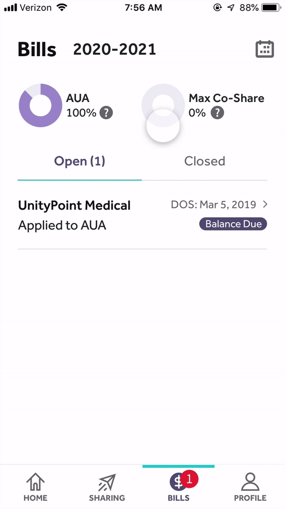 Mark balance paid workflow for tracking open and closed bills